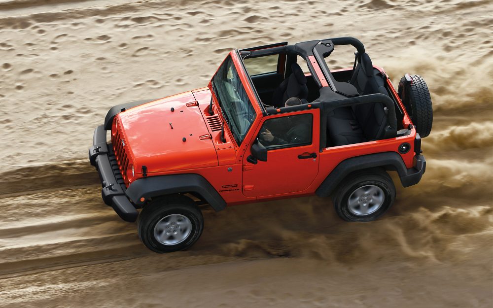 red ride on jeep